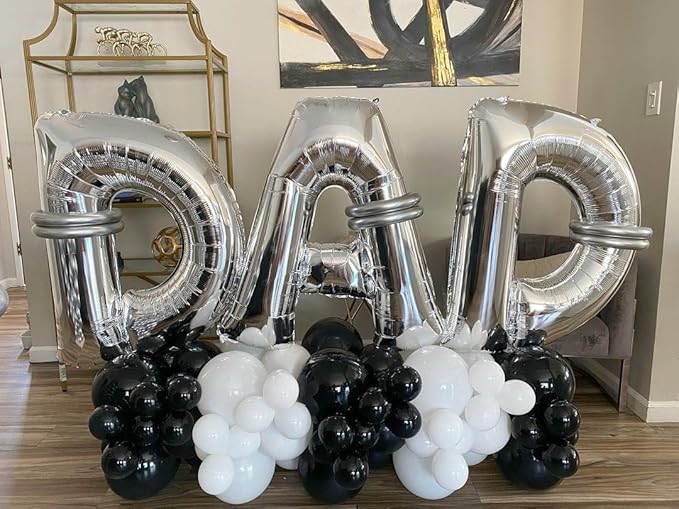Silver Letter D Balloons 40 inch Large Alphabet D Balloons Silver Helium Foil Letter Balloon Banner for Birthday Party Anniversary Wedding Decoration