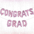 KALOR 16 Inch Pink Congrats Grad Banner Balloons, Pink Congrats Grad Letters Sign, Graduation Decorations 2026 for Graduation Party Decorations 2026