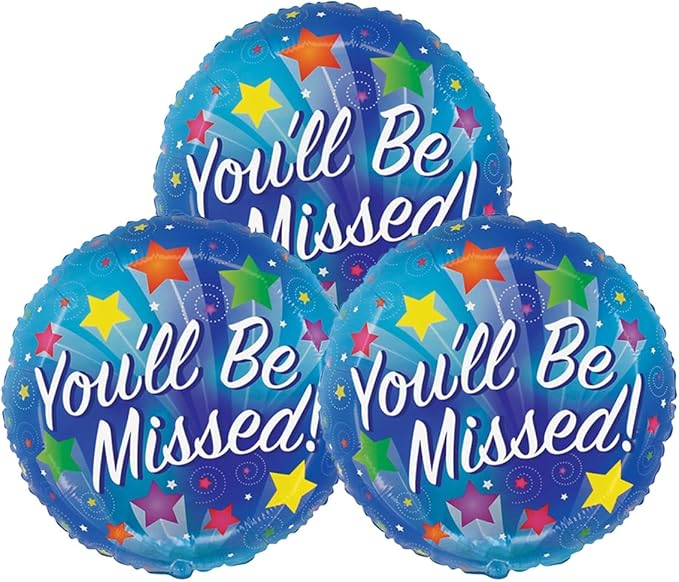 Artisan Owl Set of 3 You'll Be Missed! 18" Foil Party Balloons