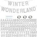 116 Pcs DIY Glitter Custom Banner Kit - Customize with 111 Letters and Numbers, 3 Rope, 2 Threading Devices for Personalized Winter Wonderland Birthday Decor (Silvery)