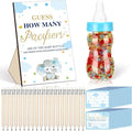 Syhood Blue Color Elephant Theme Baby Shower Games Guess How Many Pacifiers Game Sign 50 Small Guessing Games 20 HB Pencils 750 ml Milk Bottle 400 Pacifiers Decorations Guests Gender Reveal Party