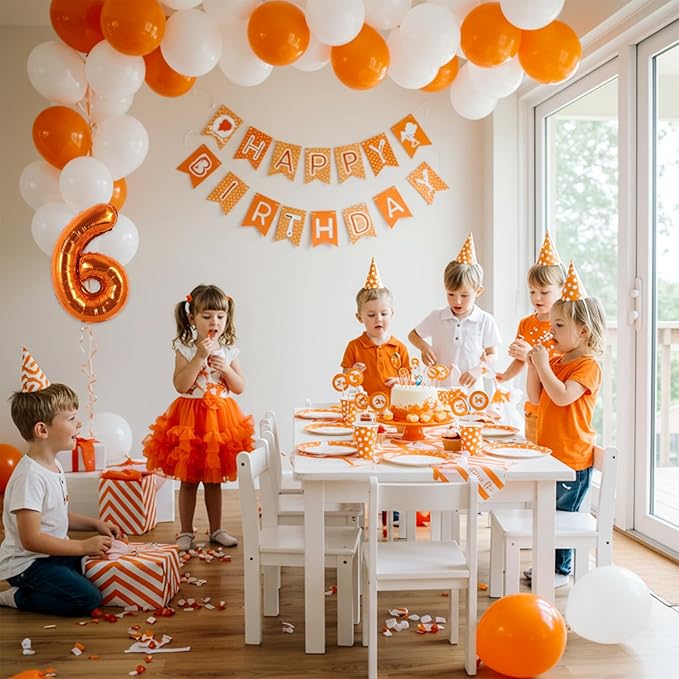 TONIFUL Balloons 16 Inch Orange 0-9 Number Mylar Foil Balloons 10 Pcs digitalal Balloons for 2026 New Year Eve Birthday Party Engagement Graduations Halloween Anniversary Baby Shower