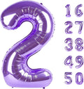 40 Inch Balloon Number 2 Purple Big Foil Helium Balloons Giant Mylar Number 2nd for 12 20 22st Birthday Anniversary Party Decorations Supplies