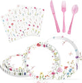 Wildflower Party Decorations,Floral Baby Shower Birthday Tableware Decorations, Wildflower Plates and Napkins for Summer Picnic Wedding Tea Party,Serve 25 Guests