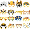 Pajean 32 Pcs Ancient Egyptian Decor Egypt Theme Eyeglasses Paper Glasses Frame Ancient Egypt Photo Booth Props Decorations Party Favors for Egyptian Birthday Party Supplies