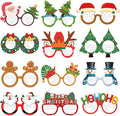 12PCS Christmas Glasses, Funny Christmas Party Paper Glasses Photo Booth Props Holiday Eyeglasses Frames for Xmas Party Supplies Decorations
