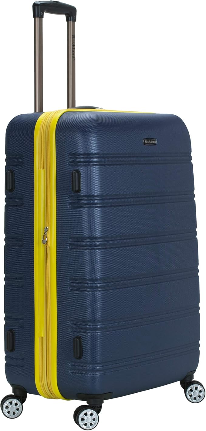Rockland Melbourne Hardside 3 Piece Expandable Spinner Wheel Luggage Set, (20"/24"/28"), Navy
