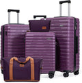 Cosbarn Luggage Sets 5 Piece Suitcases with Wheels, Suitcase Set ABS Hard Case Luggage with Spinner Wheels Durable Travel Luggage