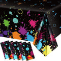 Glow Party Table Covers Neon Plastic Tablecloths 108 x 54 Inch Disposable Neon Glow Table Cloths for Black Light Birthday Party Supplies Decorations(6 Pieces)