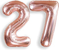AULE 40 Inch Large 27 Balloon Numbers Rose Gold Big Foil Number Balloons Giant Helium Happy 27th Birthday Party Decorations fo Women Huge Mylar 72 Anniversary Supplies