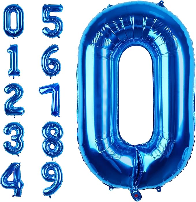Number Balloons 40 Inch Blue Number 0 Balloon Large Helium Foil Mylar Balloons For Birthdays Party Decorations/Wedding/Anniversary/Graduations/Baby Shower
