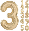 40 inch White Gold Number Balloon Giant Foil Helium Balloons Champagne Gold Number 3 Balloon for 3rd Birthday Party Decorations