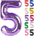 Purple Number 5 Balloon 40 Inch, 5 Balloon Number, 5th Birthday Decorations, Purple Party Supplies for Boys Girls
