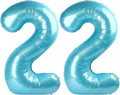 40 Inch Light Blue Number 22 Digital Balloon,Jumbo Mylar Foil Helium Balloon for 22 Balloons for Birthday Party,Wedding Anniversary Party Decorations