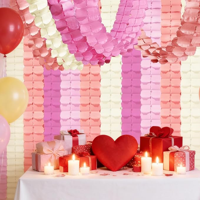 Pink Birthday Party Decorations Garland - Princess Peach Four Leaf Clover Streamers Banner Hanging Paper Backdrop Decor for Women Girl Baby Shower Bachelorette Wedding Bridal Engagement Garsellen