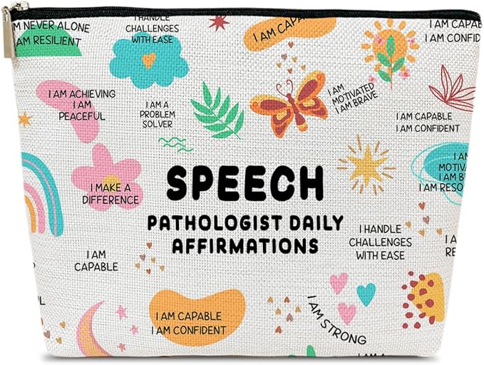 Funny Speech Therapy Gifts Makeup Bag, Graduation Gifts for Speech Language Therapist, SLP Gift, Appreciation Gift for Speech Language Pathologist, Speech Language Therapist Gift Cosmetic Bag