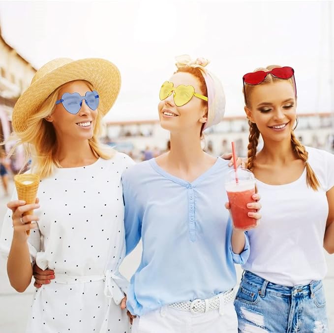 Heart Glasses Heart Shape Sunglasses for Valentine Mardi Gras Summer Women's Party Favor