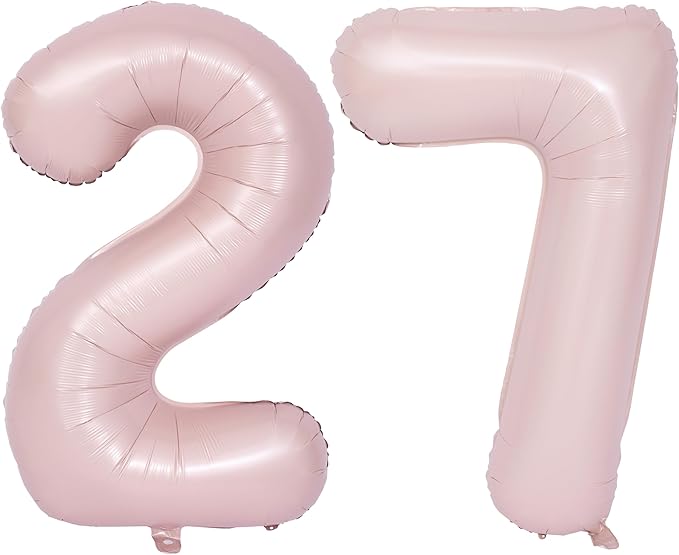 40 In Matte Pink Number Balloons Helium Foil Mylar Balloon Birthday Party banquet Decoration Digital 27