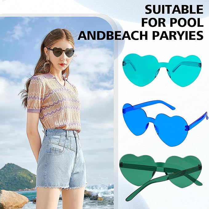 Heart Sunglasses Heart Shaped Glasses Bulk Valentines Halloween Bachelorette Party Decorations Glasses Women Men