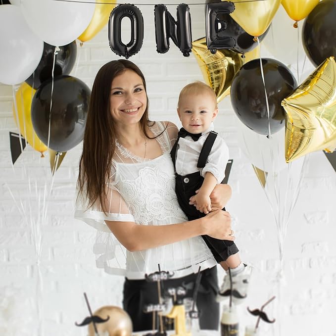 52 Pcs 2 Sets of 16 Inch “A-Z” Letter Balloons Set – Complete Alphabet Mylar Foil Balloons (Each Letter Includes 2 Balloons) for Birthday, Graduations, New Year, and Party Decorations (Black)