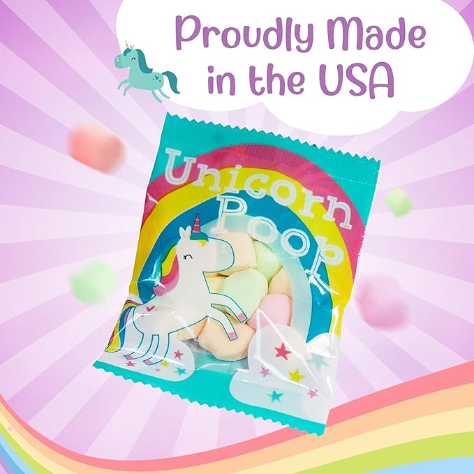 Unicorn Poop Candy - MADE IN THE USA - Unicorn Party Supplies - Unicorn Birthday Party Favors for Kids - Bulk Candy Packs for Classroom (36 Pack)