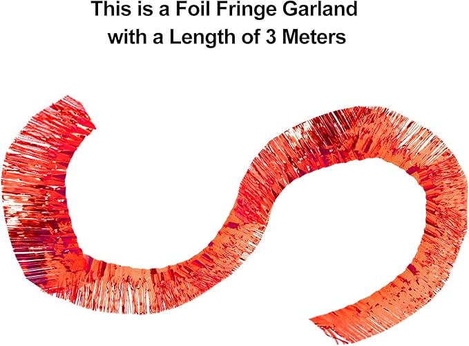 WILLBOND 4 Packs 40 Feet Fringe Garland Foil Fringe Garland Metallic Tinsel Foil St. Patrick's Day Hanging Banner for Wedding Birthday Parties Holiday Decorations Graduation