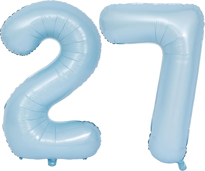 40 In Matte Blue Number Balloons Helium Foil Mylar Balloon Birthday Party banquet Decoration Digital 27