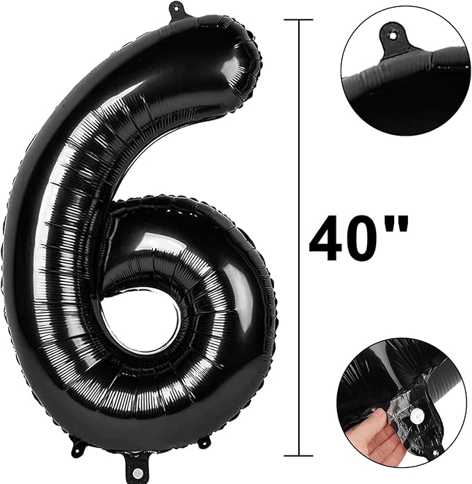 40 Inch Black Number 60 Digital Balloon,Jumbo Mylar Foil Helium Balloon for 60 Balloons for Birthday Party,Wedding Anniversary Party Decorations