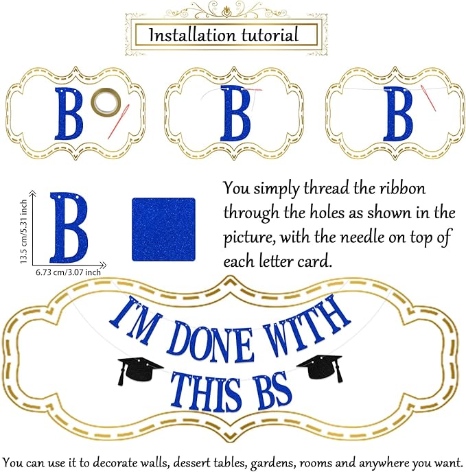 I'm Done with This BS Banner - Bachelor of Science Graduation Decorations - College Graduation Decorations
