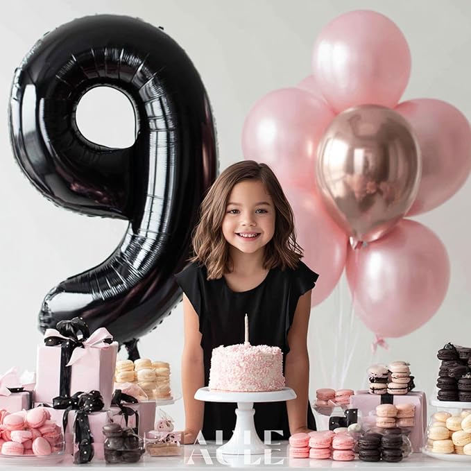 AULE 40 Inch Large 29 Number Balloons Black, Big Foil Number Balloons, Giant Helium Happy 29th Birthday Party Decorations for Man and Women, Huge Mylar Anniversary Party Supplies