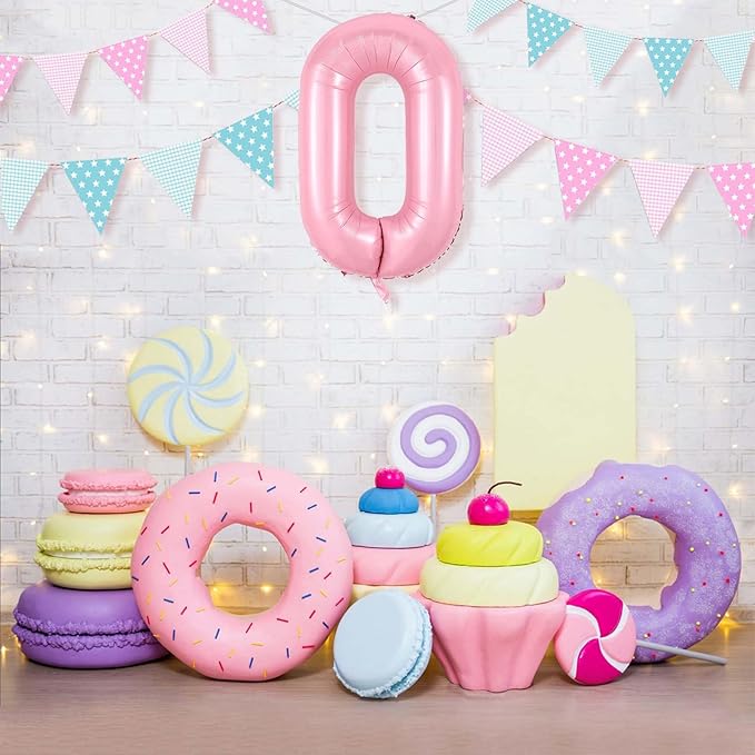 Number 0 Balloon 40 Inch Pink Number Balloon Foil Mylar Alphabet Balloon for Birthday Wedding Baby Shower Party Large Number Balloon