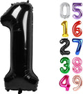 Black Number 1 Balloon 40 Inch, 1st Birthday Balloon for Baby Boy Girl Toddler First Birthday Decorations, Shiny Black Party Supplies