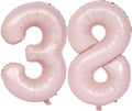 40 In Matte Pink Number Balloons Helium Foil Mylar Balloon Birthday Party banquet Decoration Digital 38