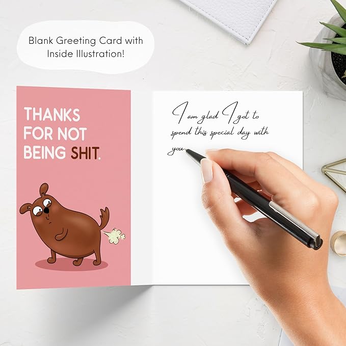 Anniversary Card Mothers Day Birthday for Mom Dad Wife Husband Girlfriend Boyfriend Stepmom Aunt Parents – Cute Funny Sarcastic Greeting Card for Father’s Day – Blank Inside (Love Is Like a Fart...)