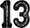 Race Car 40Inch Black 13 Balloon Number Large Helium Race Track 0-9 Giant Digital 13th Foil Mylar Big Party Number Balloons for Boy Birthday Car Theme Party Anniversary Graduation Decorations