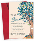 Tree of Life" Birthday Card Birthday Card For Son Adult, To My Son Birthday Greeting Card Gifts, Letters From Mom Dad Parents, Best Bday Gifts Ideas For Boy, Graduation, Holiday, or Any Occasion