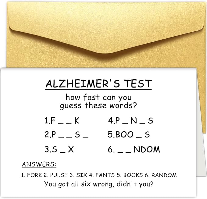 Chenive Humorous Birthday Card for Men Women, Naughty Alzheimer's Test Birthday Card for Him Her, Dirty Adult Humor Birthday Card for Husband Wife, Valentine's Day Card for Boyfriend Girlfriend
