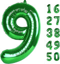 40 Inch Balloon Number 9 Green, Large Foil Green Number Balloons 9 19 29 for Girls Women, Digital 9 Helium Balloons for 90 99 Birthday Party Supplies Anniversary Event Celebration Decorations