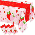 WNINK 3 Pack Strawberry Tablecloths Strawberry Berry Sweet One Table Covers for Birthday Party Decoration Berry Sweet Baby Shower Party Supplies 54" x 108"