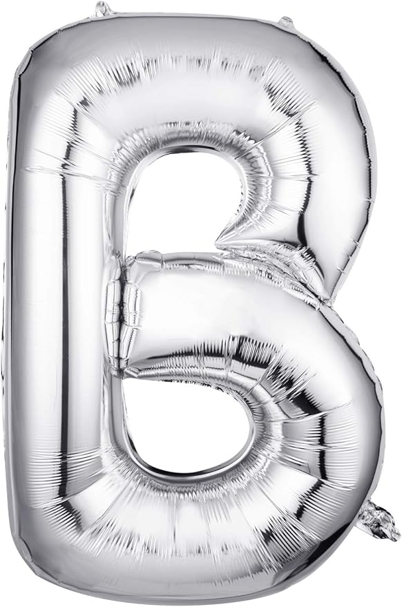 Letter Balloons 40 Inch, Single Silver Letter B Balloons Aluminum Hanging Foil Film Balloon for Baby Shower, Wedding Anniversary, Graduation, Birthday Party Decoration