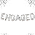 KatchOn, Silver Foil Engaged Balloons Letter - 16 Inch | Engagement Balloons for Engagement Party Decorations | Bachelorette Party Decorations | engagement Party Balloons for decoration