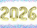 Light Gold 2026 Number Balloons, 40 inch 2026 Digital Balloon for New Years Eve Party, New Years Decorations 2026 for Nye Decor Party Graduations Supplies