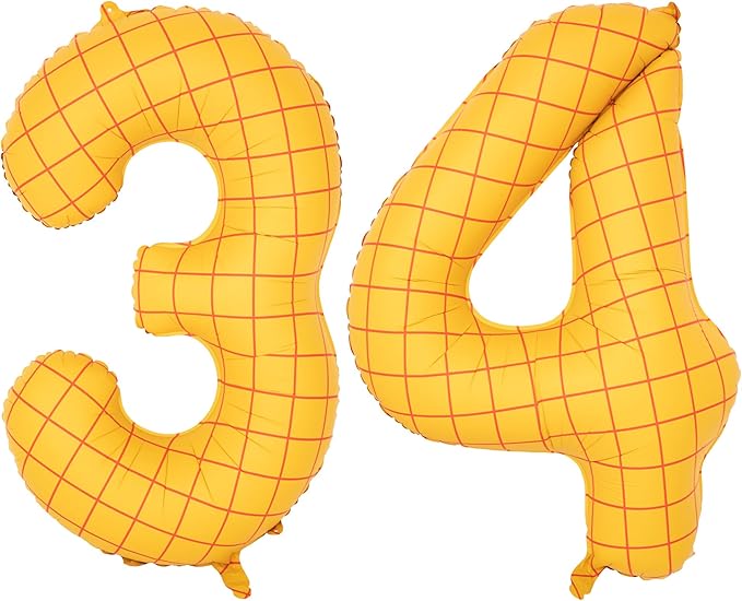 40-Inch Large Number Balloon Toy Inspired Story Matte Yellow Birthday Balloon Western Rodeo Party Supplies Boy Girl Story Anniversary Kids Birthday Party Cowboy Farm Themed Baby Welcome Decorations