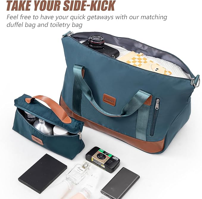 Cosbarn Carry On Luggage Sets 3 Piece, 20 Inch Luggage 22x14x9 Airline Approved with Wheels and TSA Lock, ABS Lightweight Hardshell Travel Suitcase Set with Duffel Bag Travel Bag for Men Women