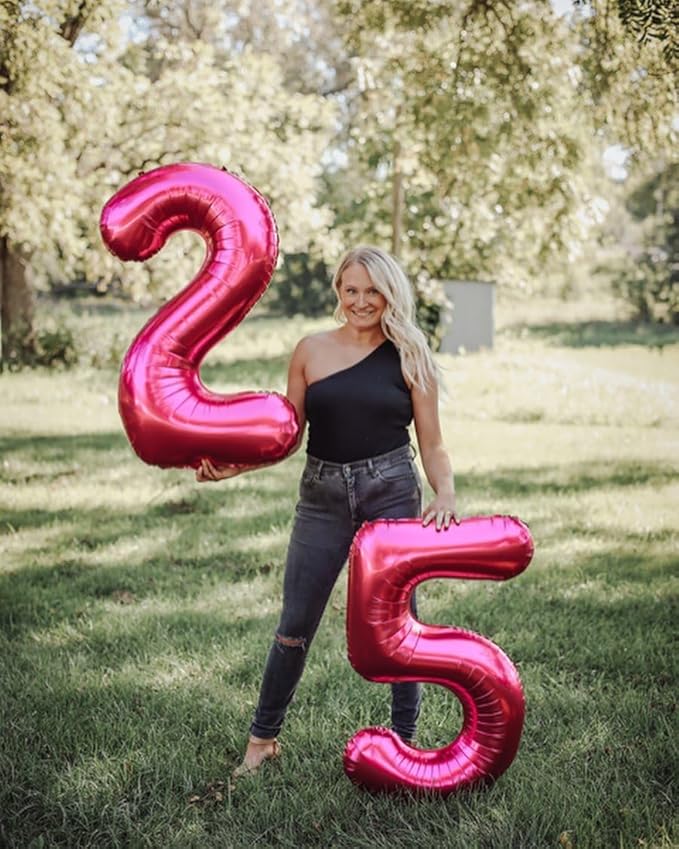 Hot Pink Number 4 Balloon 40 Inch, 4 Balloon Number, 4th Birthday Decorations, Hot Pink Party Supplies for Boys Girls