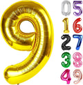 Gold Number 9 Balloon 40 Inch, 9th Birthday Party Decorations for Children, Giant 9 Foil Balloon for Party Supplies