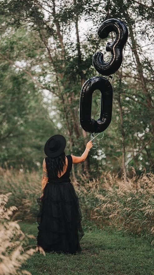 40 Inch Black Number 18 Balloon, Giant Number 18 Balloons for 18th Birthday Decorations, Party Supplies for Baby Boy Girl, Black Party Decor