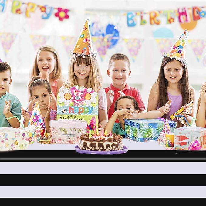 Kesfey 5 Packs Black and White Vertical Striped Tablecloth 54 x 108 Inch Geometric Black Stripe Table Cloths Disposable Plastic Stripe Table Covers Waterproof Picnic Tablecover for Halloween Party