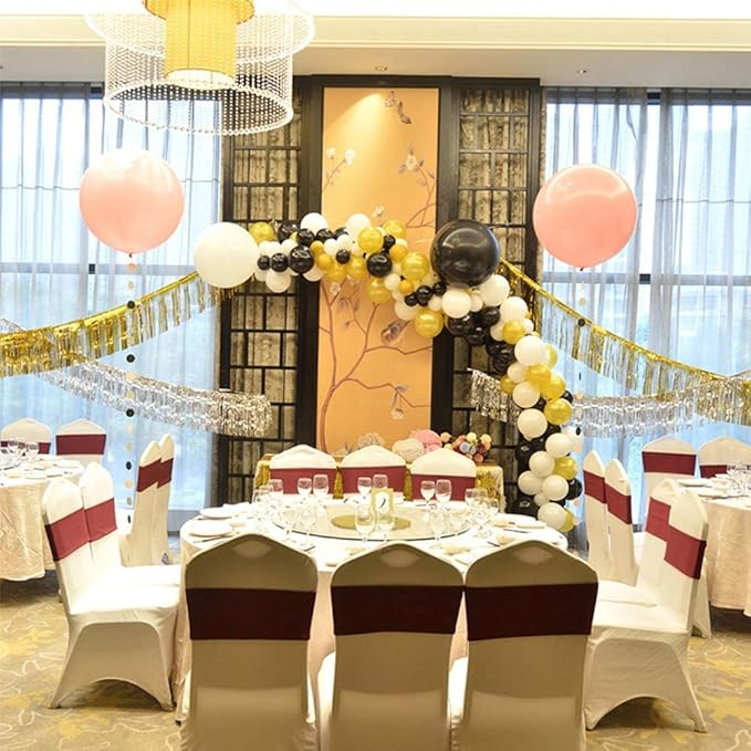 BEISHIDA 3 Packs 30 Feet Metallic Foil Fringe Garland Tinsel Streamers，Shiny Gold Wall Hanging Tinsel Fringe Banners for Wedding Birthday Party Decoration Halloween Christmas New Year
