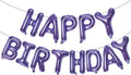 KALOR Pruple Happy Birthday Balloons Banner, 16 Inch Mylar Foil Letters Balloon Sign for Birthday Party Decorations Photo Booth Backdrop